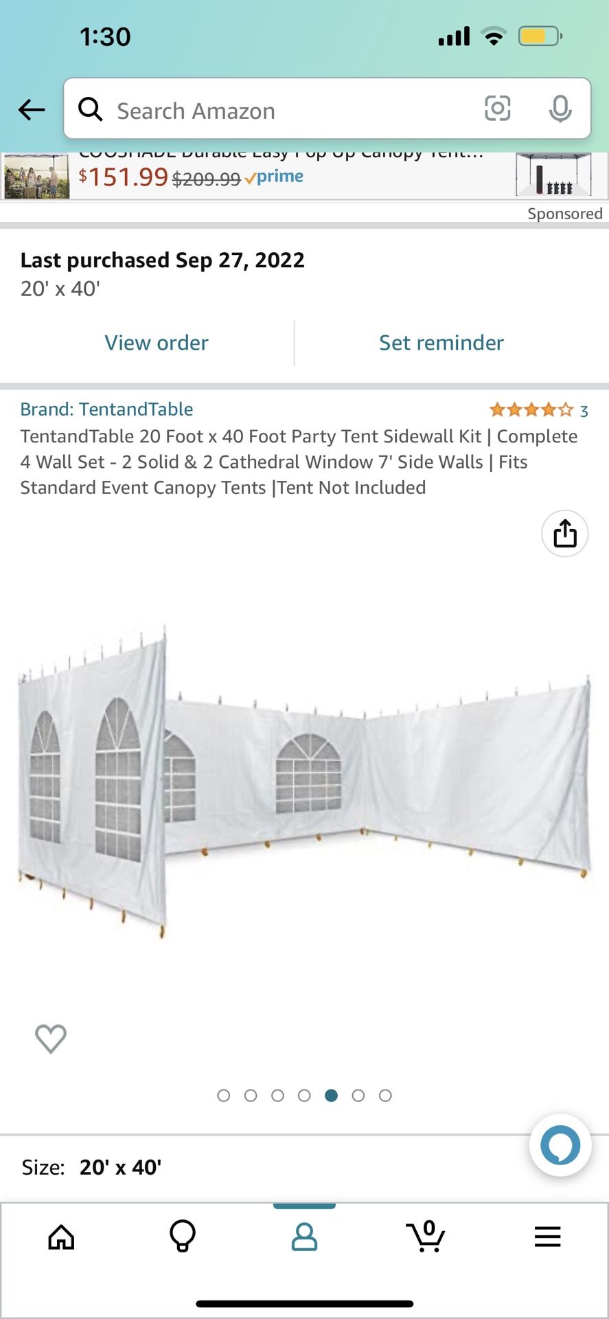 20x40 Foot Sidewall Tent Kit(no Tent)