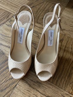 Jimmy Choo Embossed Leather Sling back Sandals
