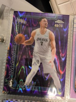 Dwight Powell Topps Chrome Mavericks 49/75 Numbered Card