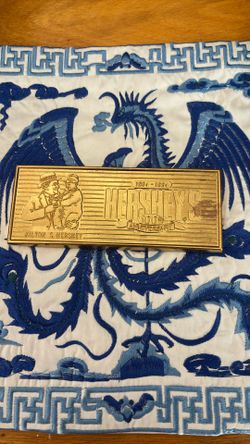 Heavy Metal Paperweight / Gold Colored  Hershey 100th Anniversary Chocolate Bar Paperweight 1(contact info removed)