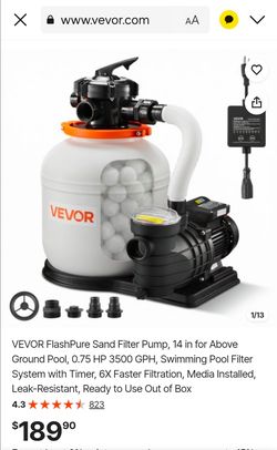 VEVOR FlashPure Sand Filter Pump System