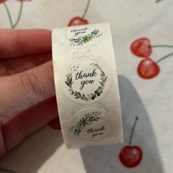 250 1 inch floral thank you stickers