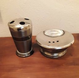 NICKEL SILVER  SOAP DISH TOOTHBRUSH HOLDER SET
