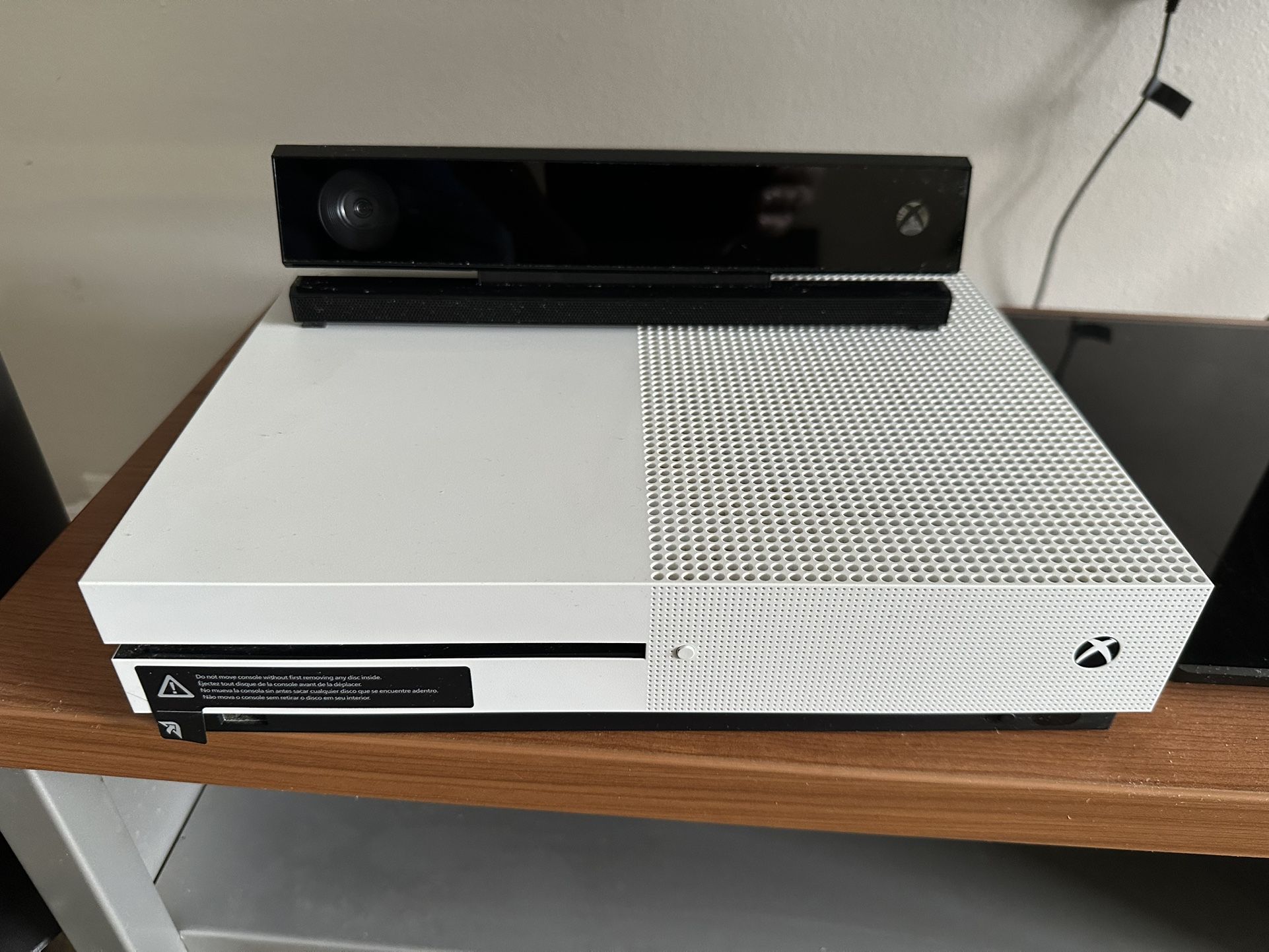 Xbox One S Full Set- Kinect, Adapter, 2 Controllers & 5 Games