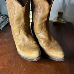 Durango Leather Boots Women's Cowboy Boots 9M Brown Tan Mid Calf Classic