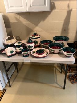 13 piece handmade kitchen pottery set