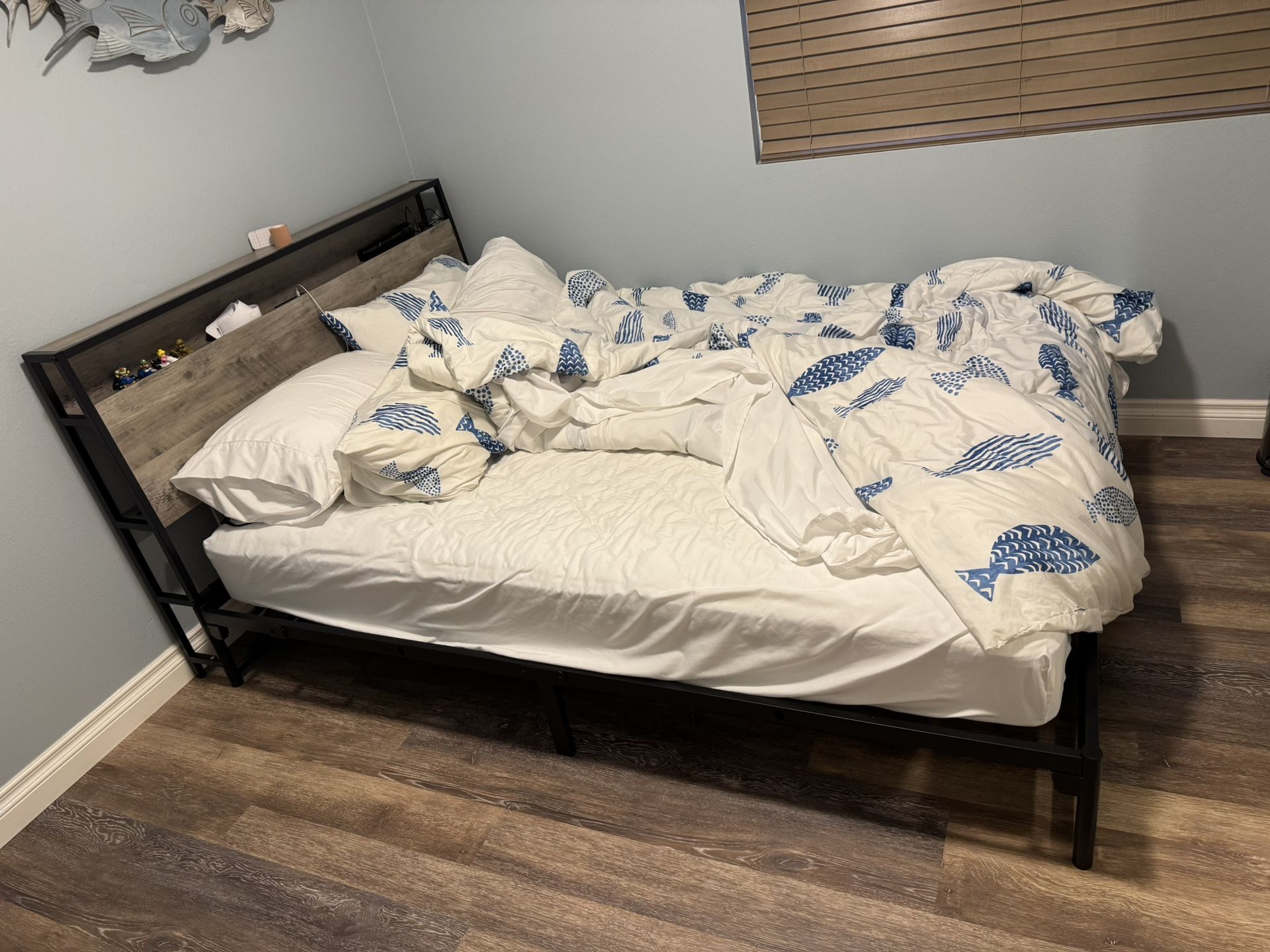 Queen Bed Frame AND Mattress