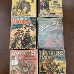 Big And Better Little Book Lot Of Western Vintage Antique Children’s Books, Buffalo Bill, Tim Tyler, Buck Jones, Etc.