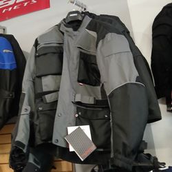 Men's Textile Motorcycle Jacket Gray Black