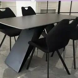New Dining Table Set 5 PCs Black Or Grey