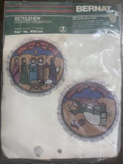 Vintage Bernat Bethlehem Counted Cross Stitch Kit