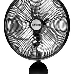 Hurricane 16" High Velocity Pro Oscillating Metal Wall Mount Fan w/ 3 Speeds, Black