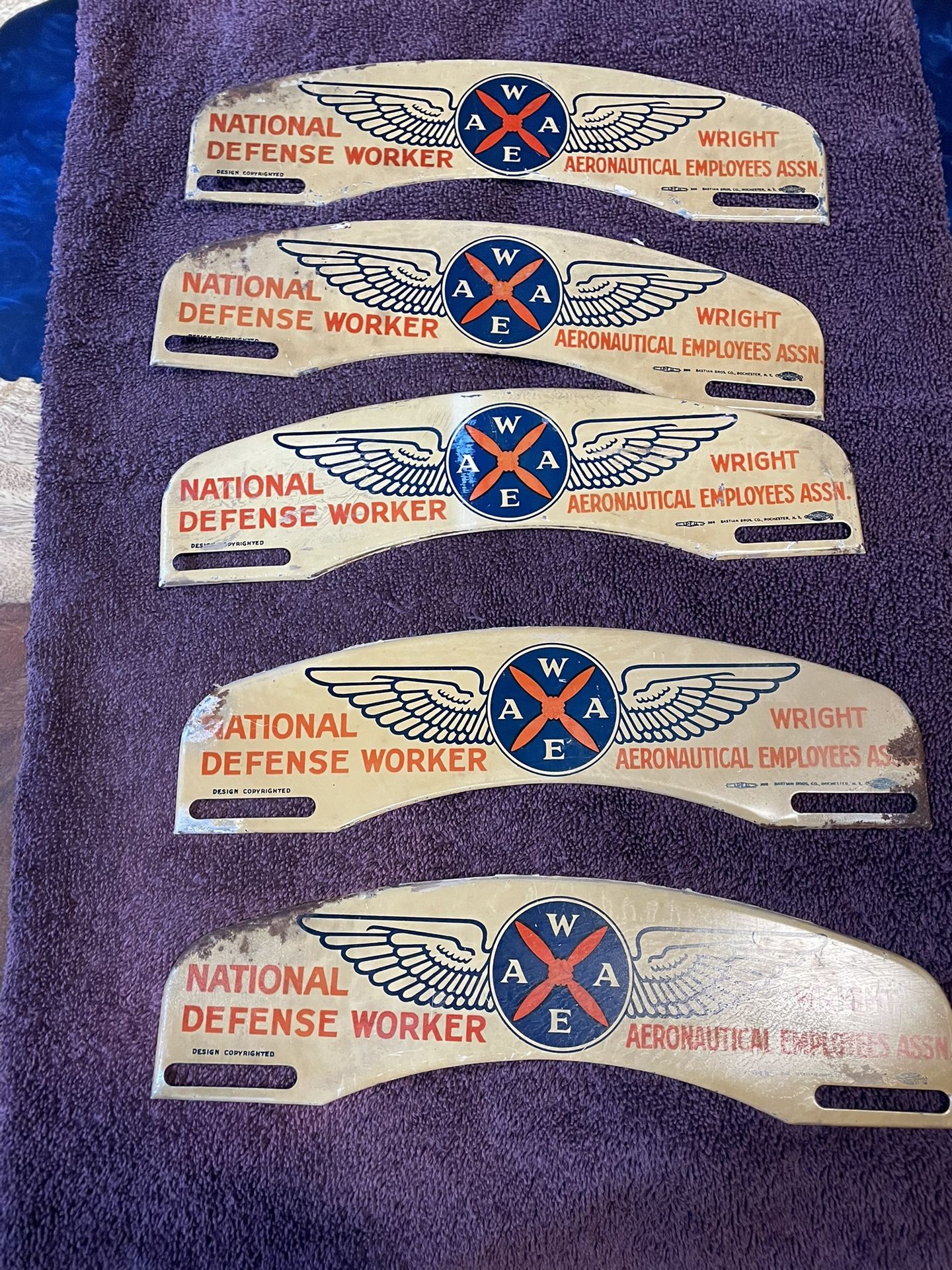 National Defense Worker, Wright Aeronautical, Employees Association, Plate Topper