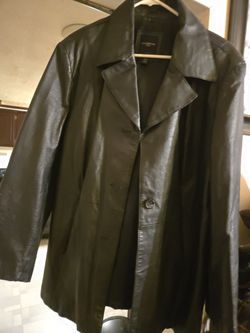 Colebrook & Co Black Leather Coat Men's 3x