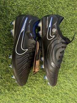 Mens 6 Women’s 7.5 Nike Legend 10 Elite FG Black Chrome Hyper Royal DV4328-040