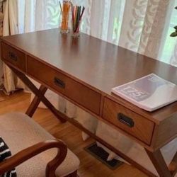 NEW Beautiful Modern Writing Desk, Clean Lines, X-Style Frame