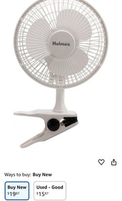 Holmes Convertible Desk & Clip Fan, White