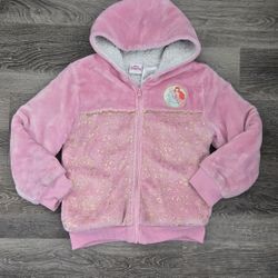 Disney Princess Pink Fleece Girl Hoodie Jacket Coat