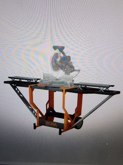 Bora Portacube STR Steel Miter Saw Rolling Workstation with Flip Table Top and Lift up Side Tables
