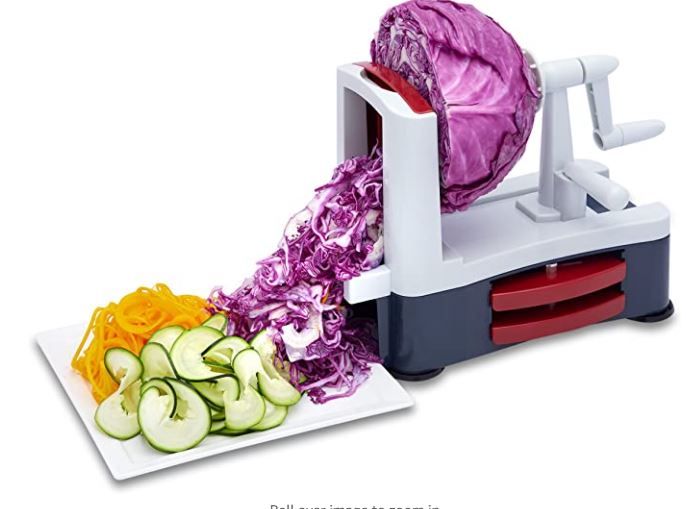 Vegetable Spiralizer - Perfect For Making Low Carb Gluten Free Paleo Vegan Meals - Best Vegetable Spaghetti Pasta Maker - Heavy Duty 3 Blade Slicer