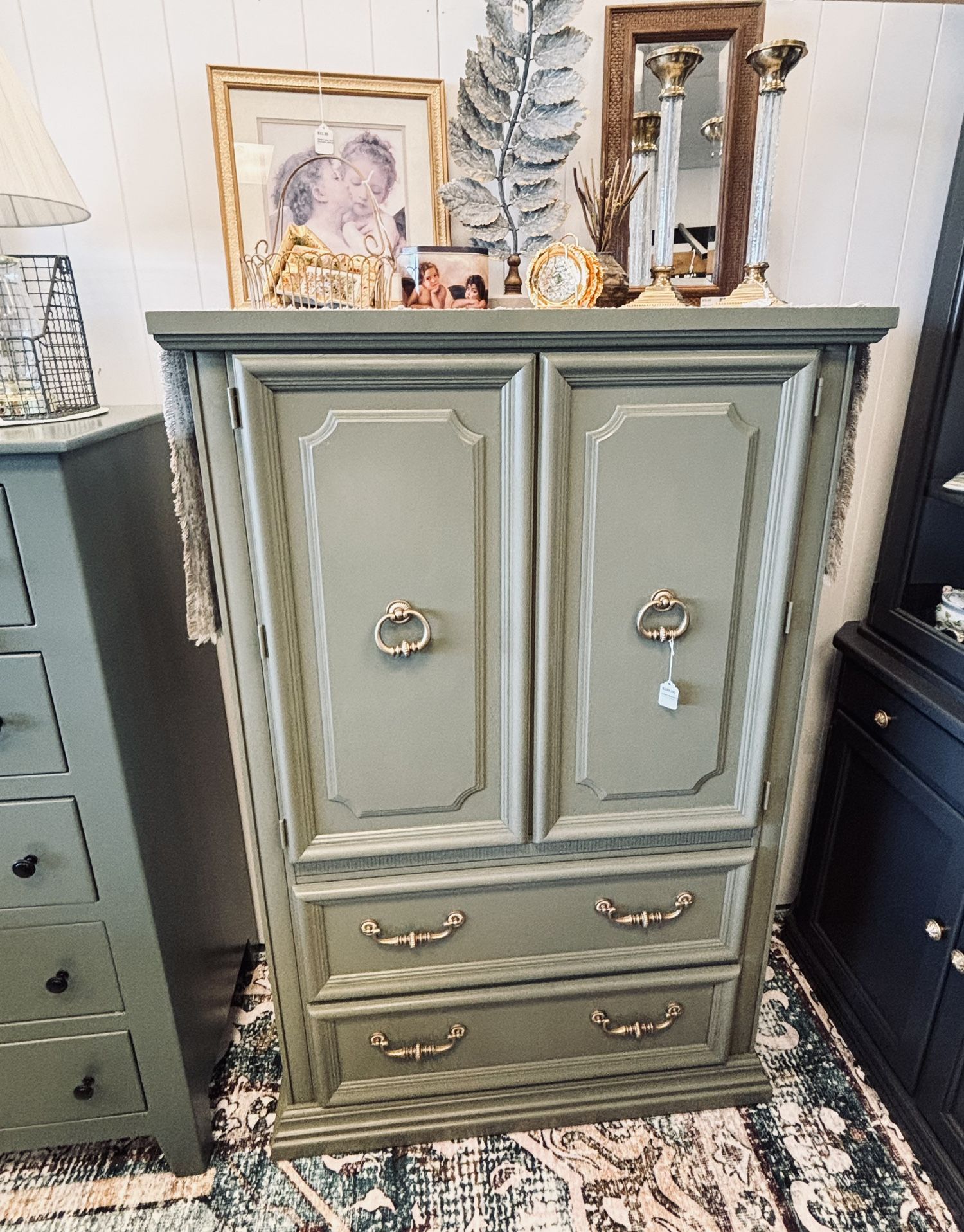 Newly Refinished Green Armoire