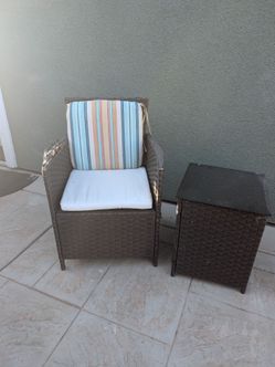 Outdoor patio furniture - chair and table