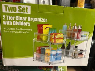 2 Tier Clear Organizer with Dividers