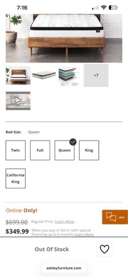 New Matteess Chime 12inch Plush Hybrid Queen white