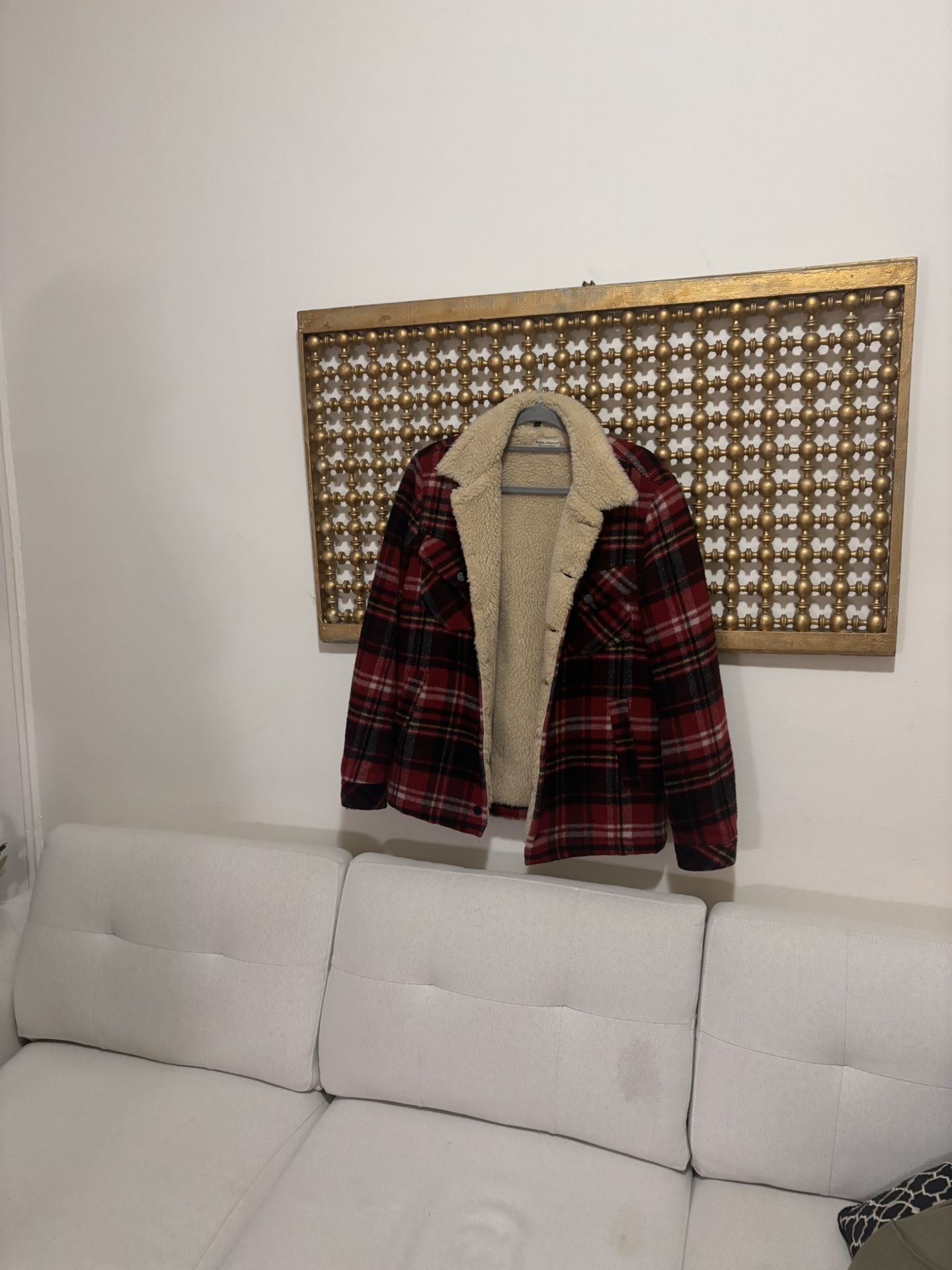Red and Black Plaid Jacket W/ Sherpa Lining