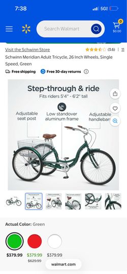 Schwinn Meridian Adult Tricycle , 26 Inch Wheels,