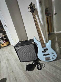 Blue Bass Guitar