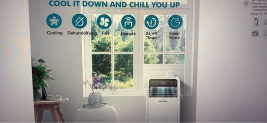 Upstreman UAK04C Portable Air Conditioner, 8000 BTU for Rooms up to 200 Sq.Ft