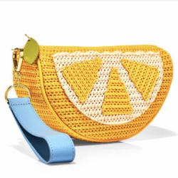 Adorable! BATH & BODY WORKS 💕🍋👛 LEMON WEDGE👛🍋💕wristlet  purse 