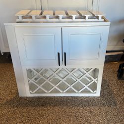 Kitchen Cabinet, Wine Rack And Glass Holder 