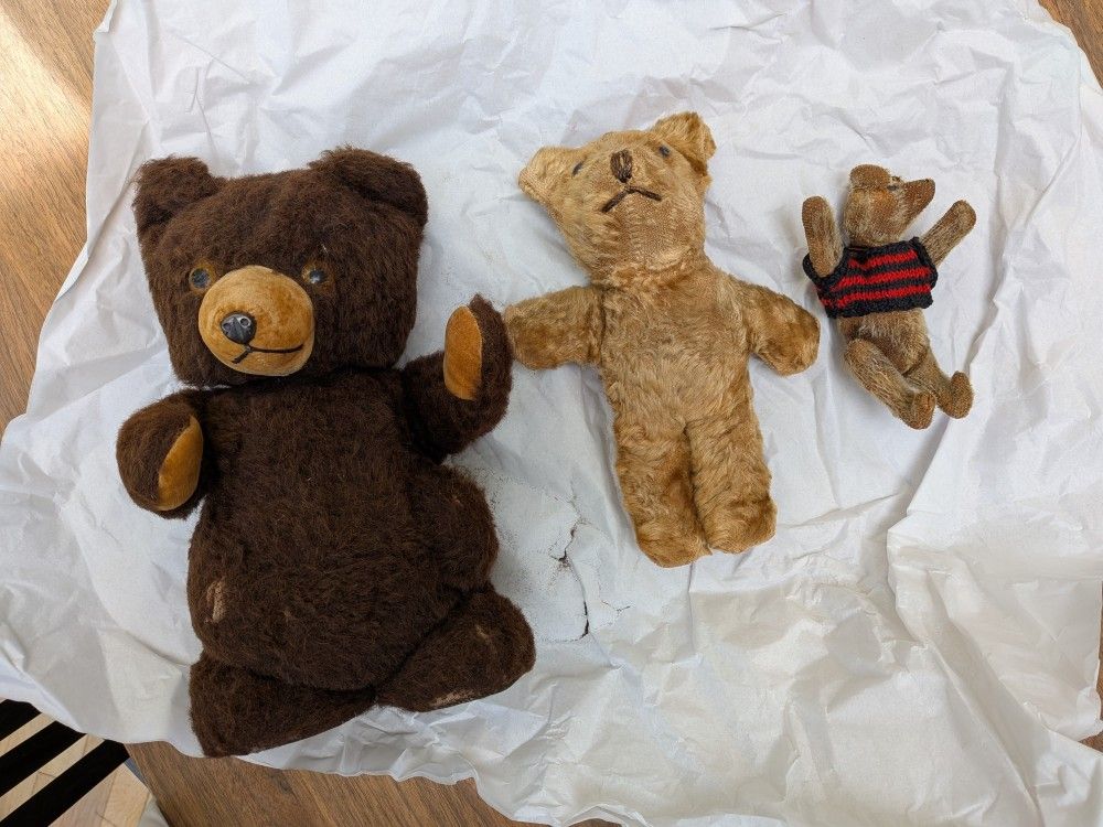 Three Antique Stuffed Bears