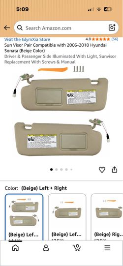 Sun visor Hyundai Sonata 2006-2010 beige color
