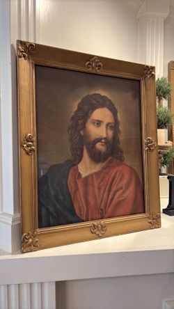 Vintage “Christ at 33” By Heinrich Hofmann Ornate Framed Picture