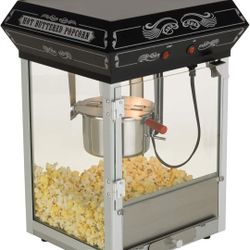 FunTime Carnival Style 4-Ounce Hot Oil Popcorn Machine, Black