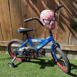 Spider-Man bike with training wheels