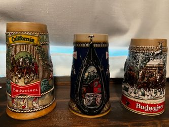 Vintage Budweiser Beer Steins