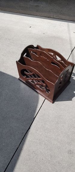 Antique Wooden Newspaper/Magazine Rack (2)