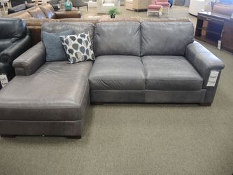 Toscano Medici 2 Piece Left Chaise Sectional - Gray | L-Shaped Couch | Corner Couch