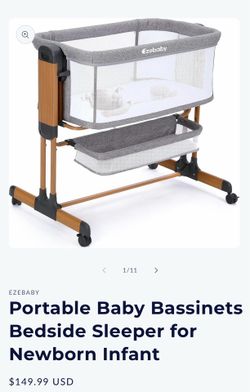 EzeBaby Portable Baby Bassinets Bedside Sleeper for Newborn Infant