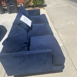 Free West Elm blue Fabric Couch