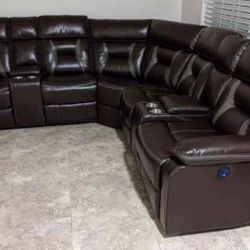 New Power Recliner Sectional Couch! Free Delivery 🚚! Financing Available!