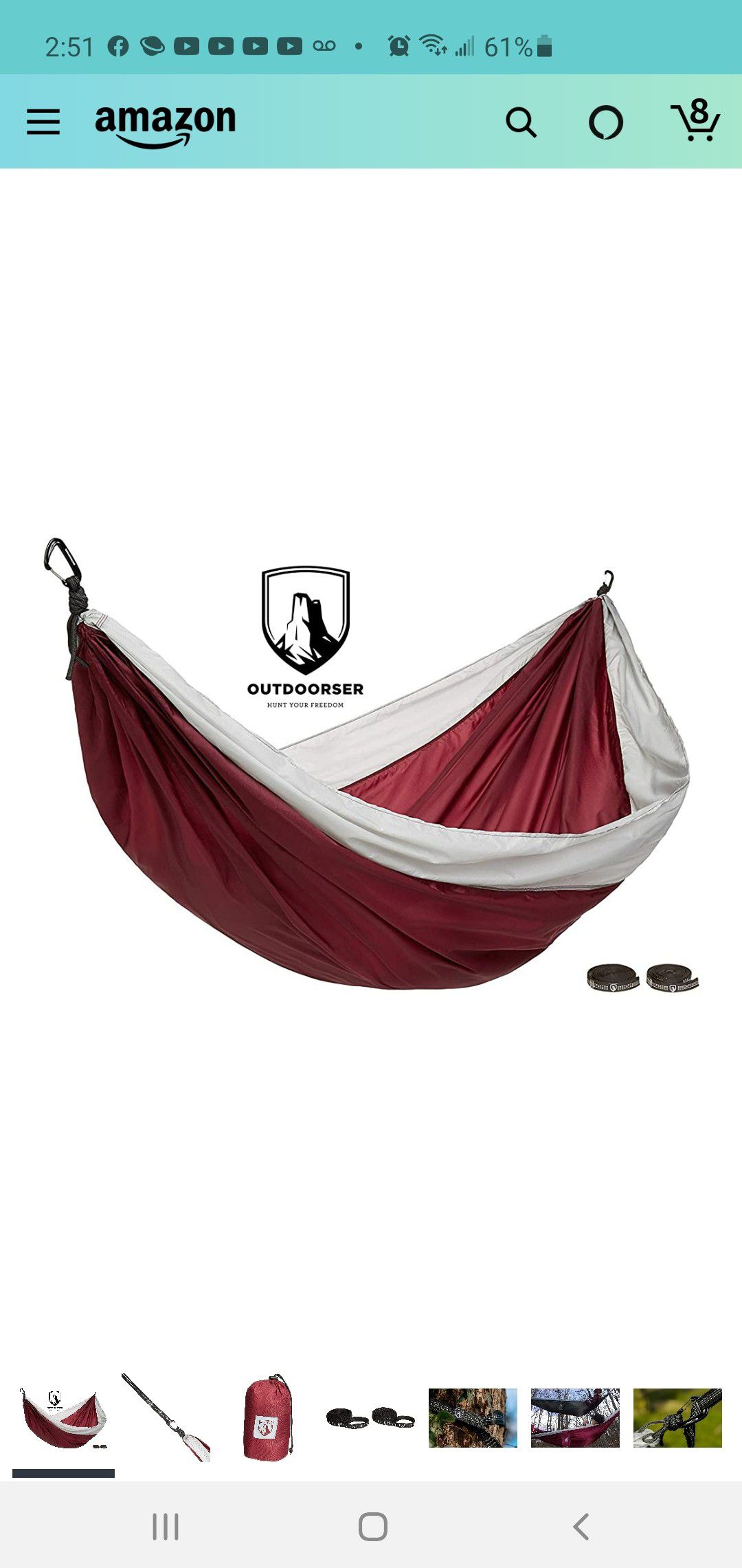 Single camping hammock