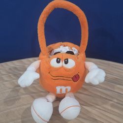 M&M mini 3" Plush Orange Basket Vintage 2003