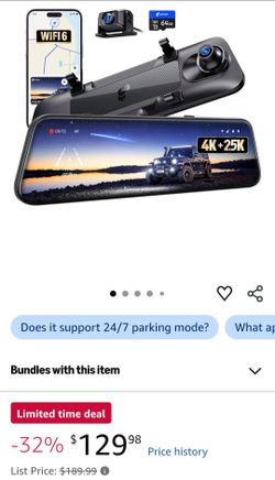 Brand New 4K WiFi 6 Dash Cam with Rear Camera