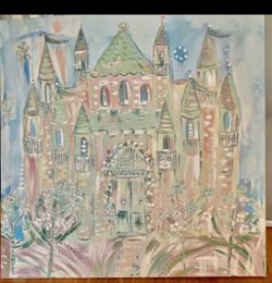 Castle Fantasy Painting - Acrylic on Canvas 30 inches long and 30 inches wide.
