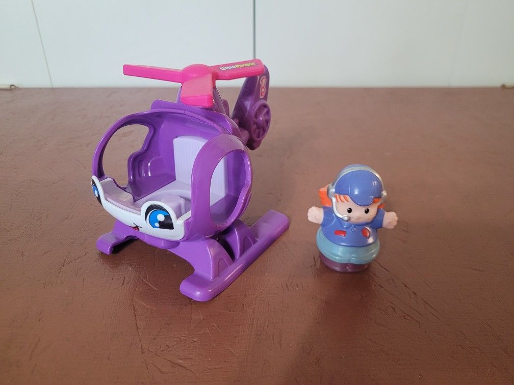 Fisher Price Little People Helicopter & Pilot